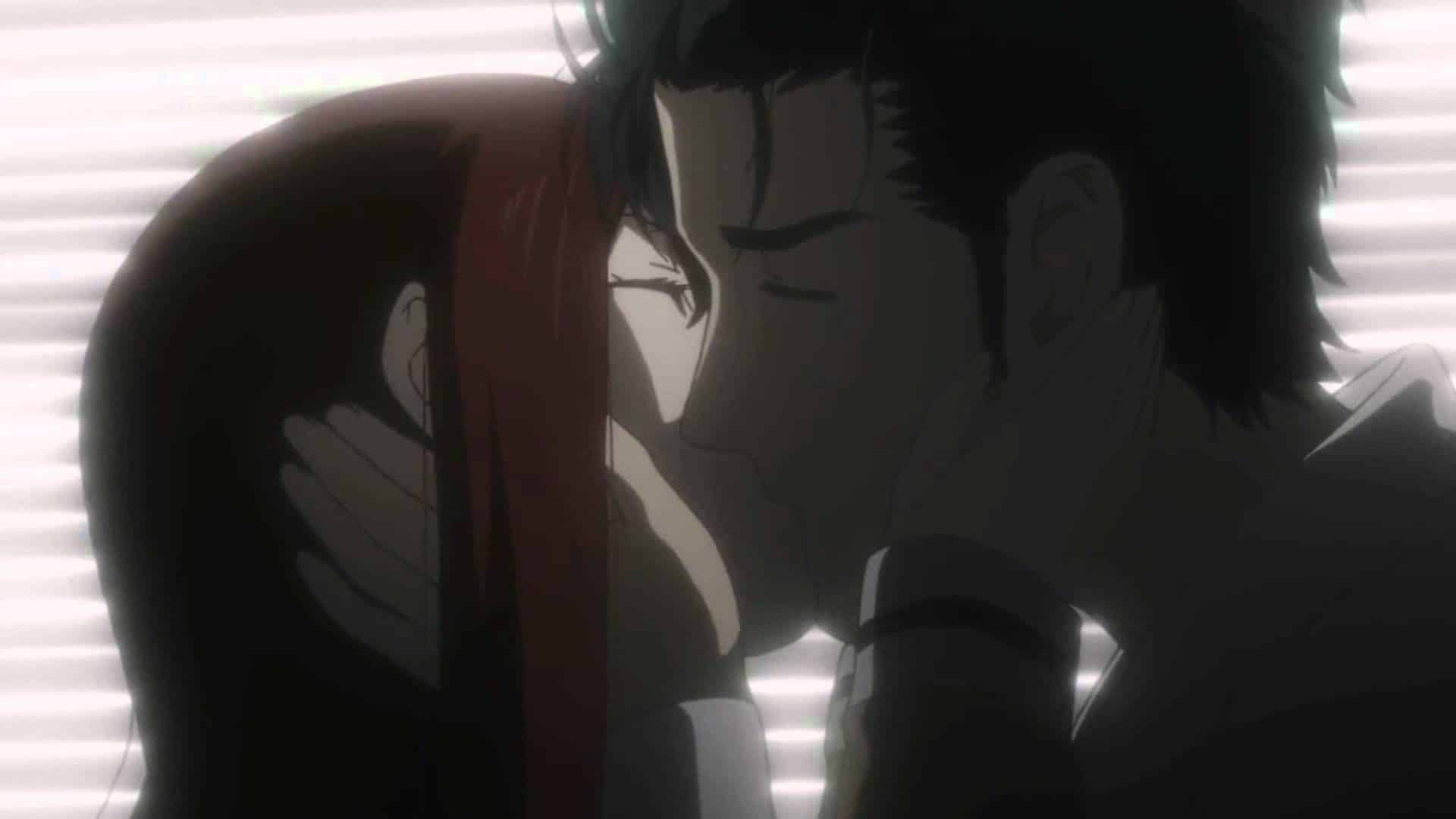 Okabe and Makise first kiss