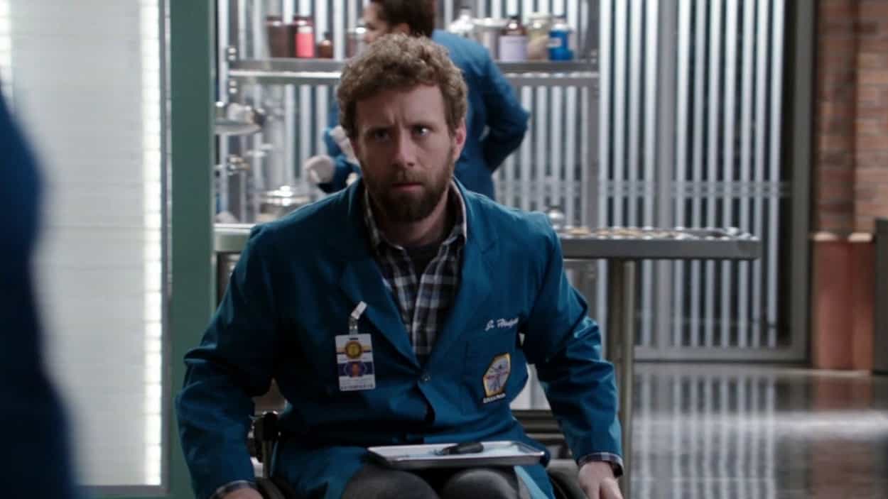 Hodgins on wheelchair Credits:Metacritics