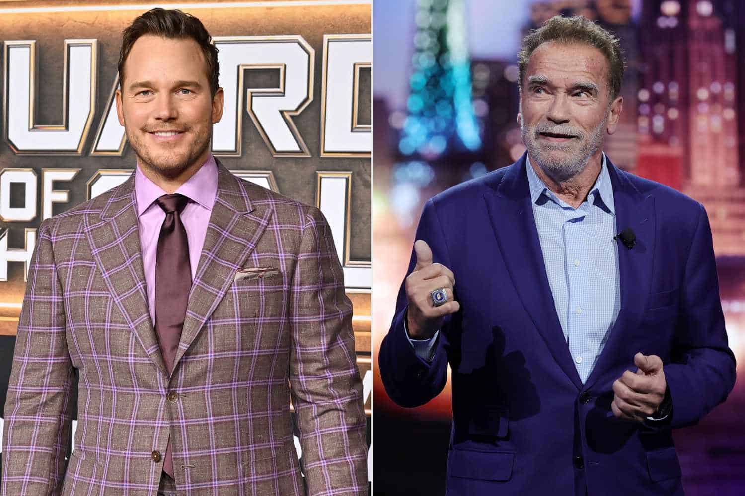 Chris Pratt and Arnold Schwarzeneggar