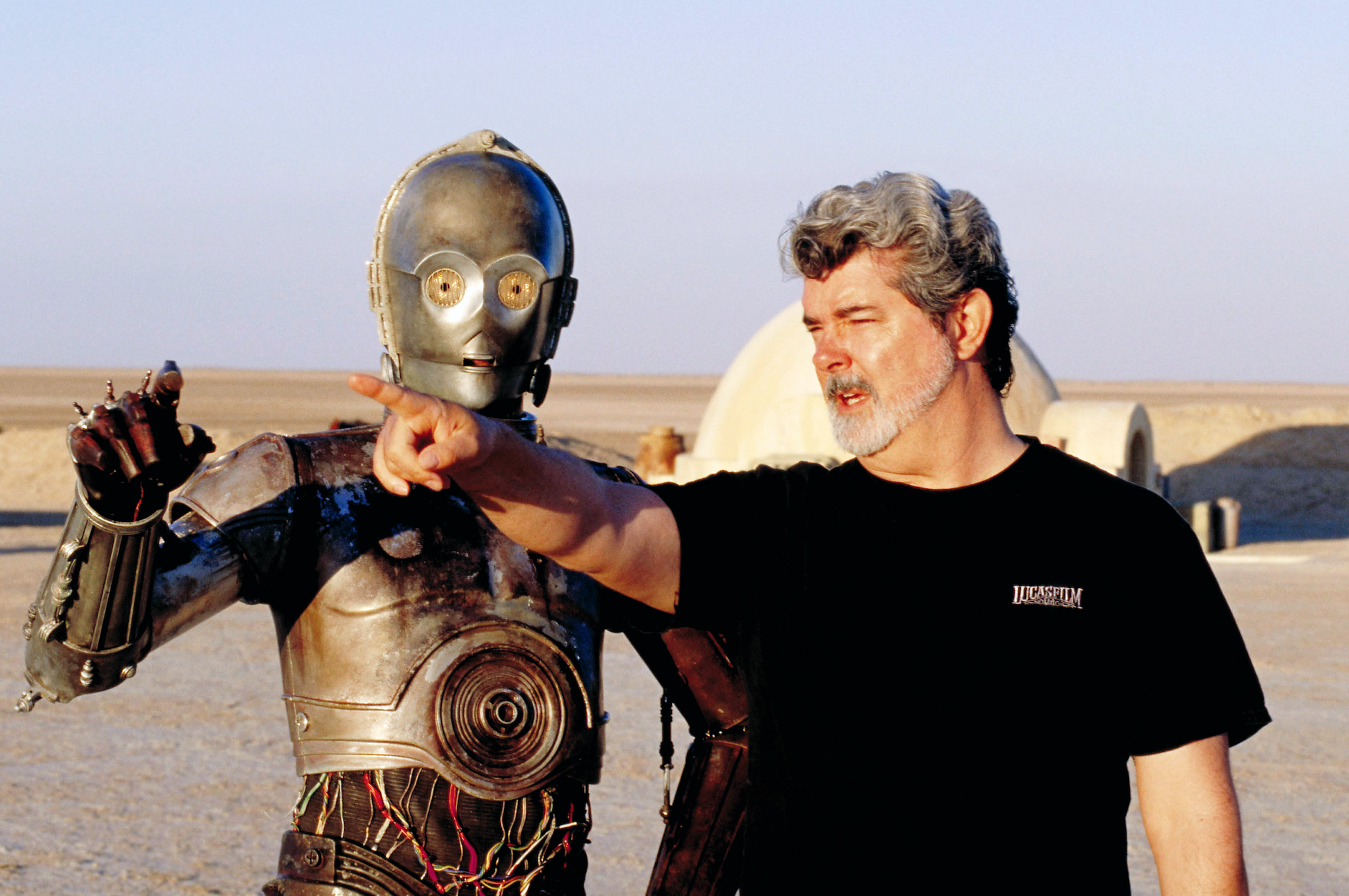 George Lucas behind-the-scenes on the film set (Credits: IndieWire)
