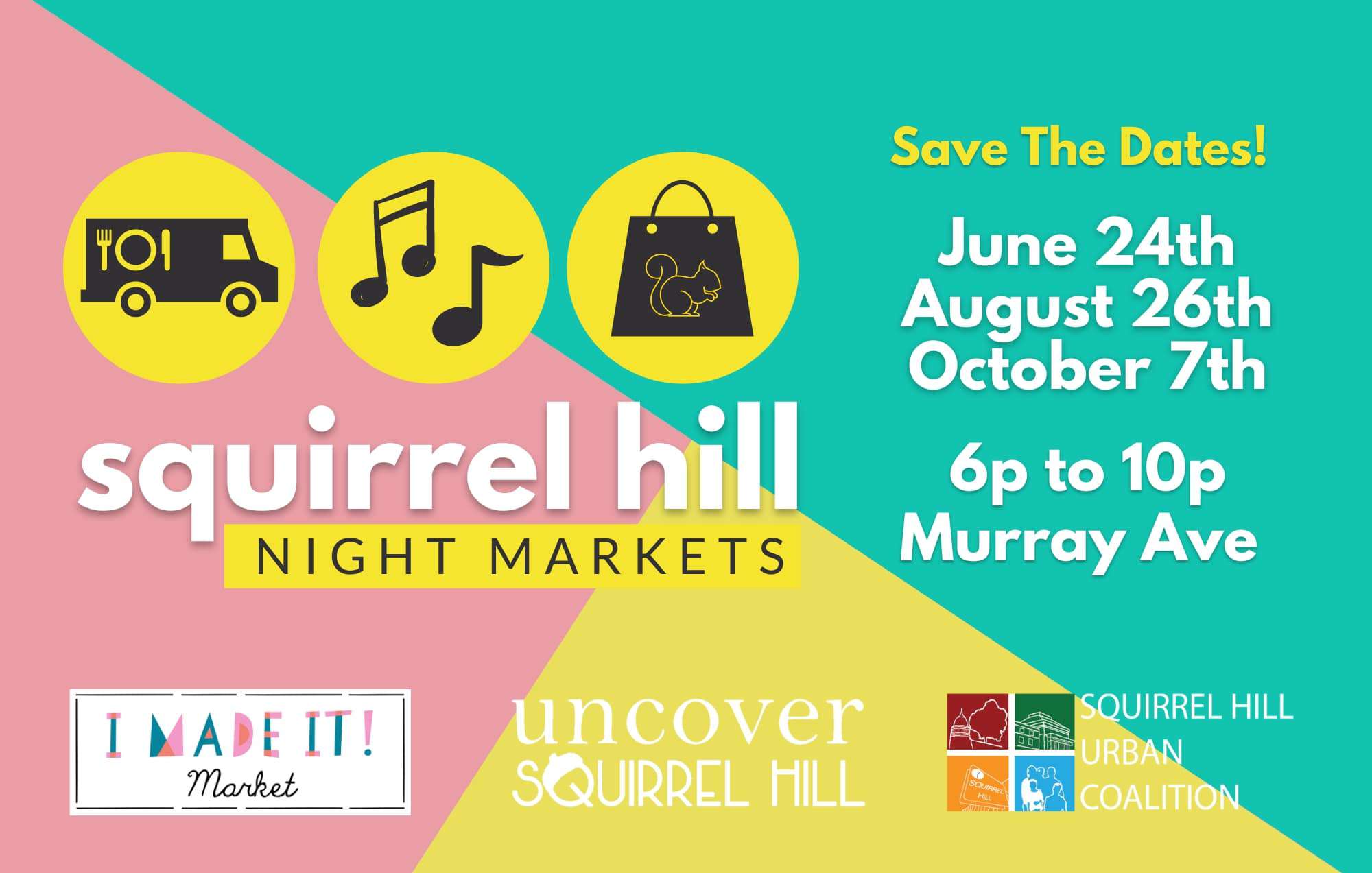 Poster for Squirrel Hill Night Markets