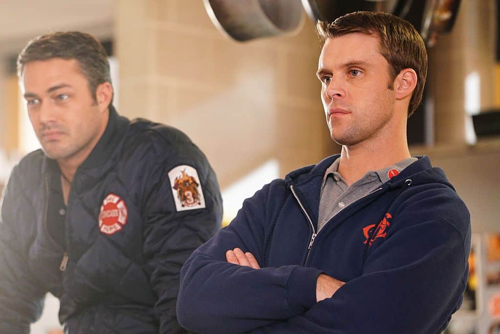 Taylor Kinney and Jesse Spencer on Chicago Fire