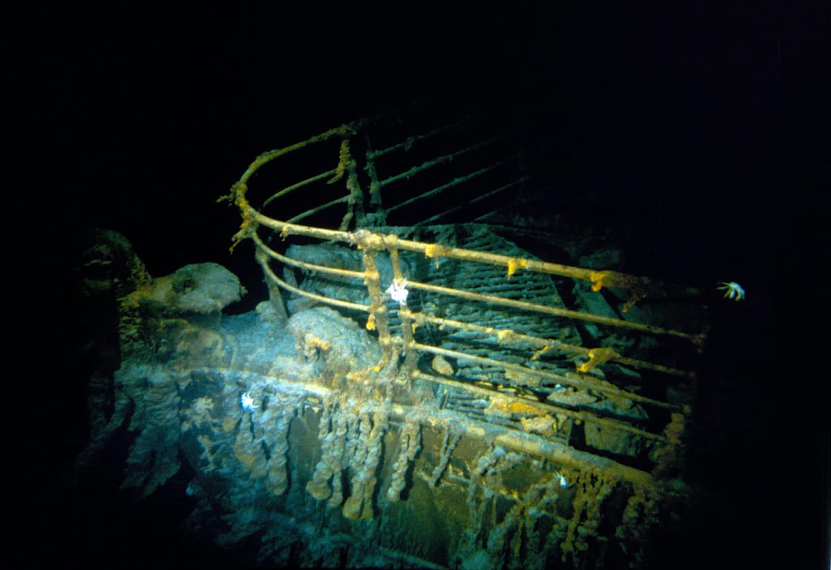 A piece of wreckage from the Titanic. 