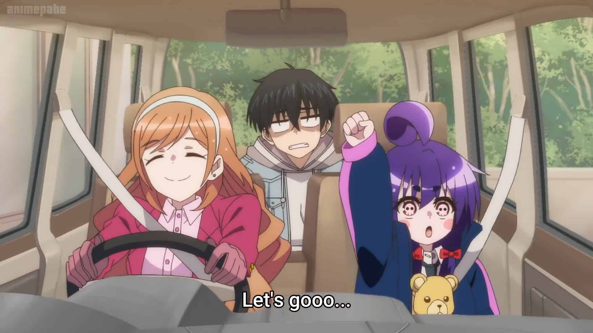 Eiko (Left), Keitaro (Middle), And Yayoi (Right) In On Their Way To The Shrine - Dark Gathering Episode 2