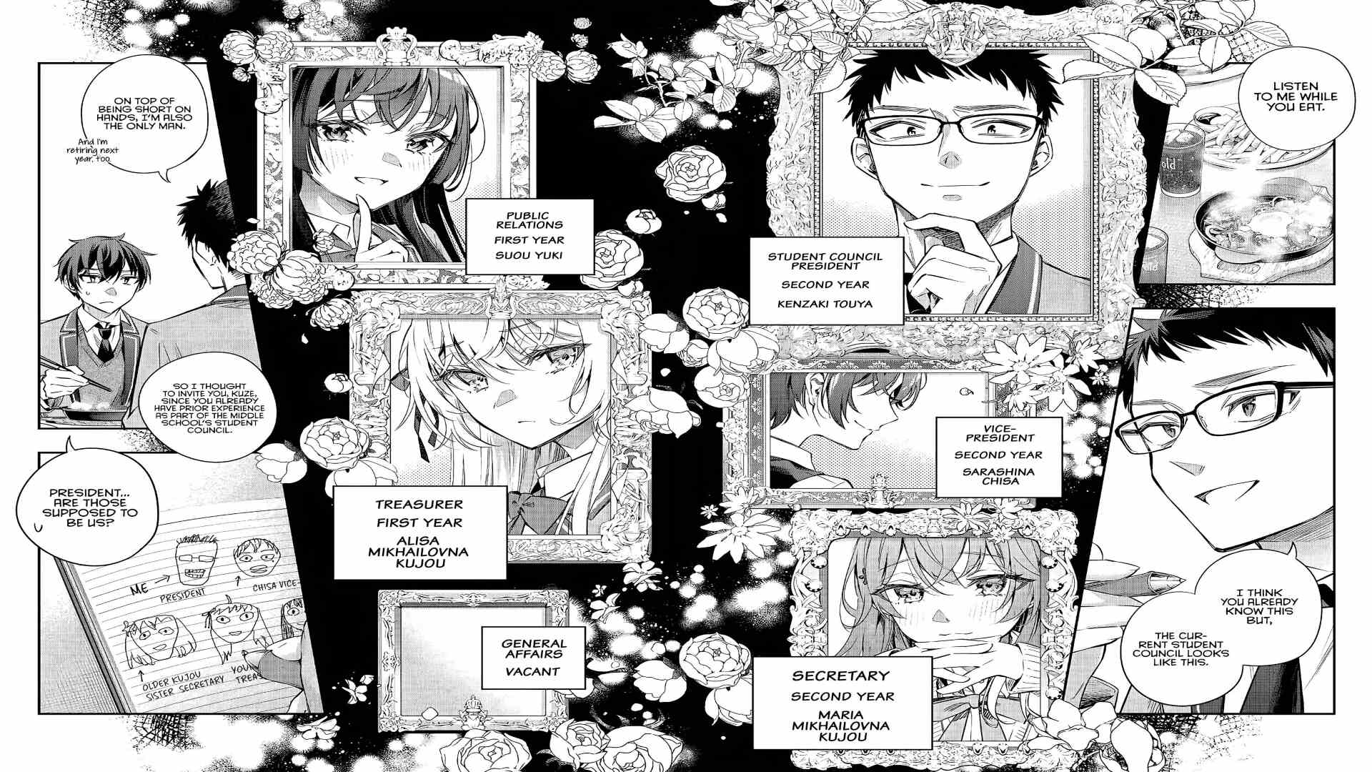 Seirie Academy's Student Body Council Members - Alya Sometimes Hides Her Feelings In Russian Chapter 17 (Credits: Pocket Shonen Magazine)