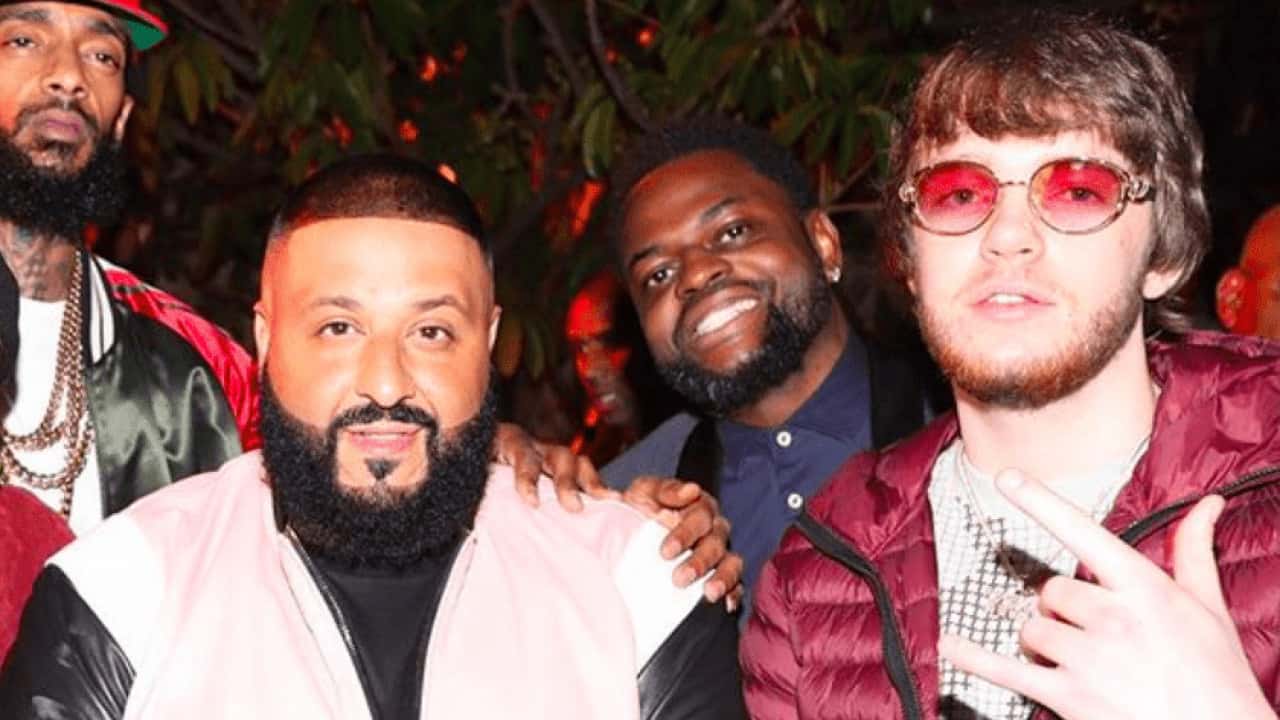 Murda Beatz working on a song with Dj Khaled. 