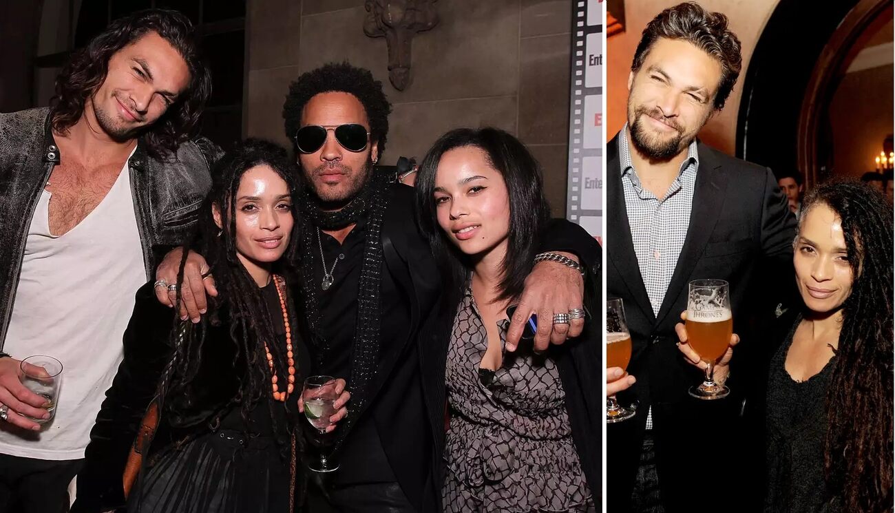 Jason Momoa, Lisa Bonet, Lenny Kravitz and Zoë Kravitz (left) Jason and Lisa (right)