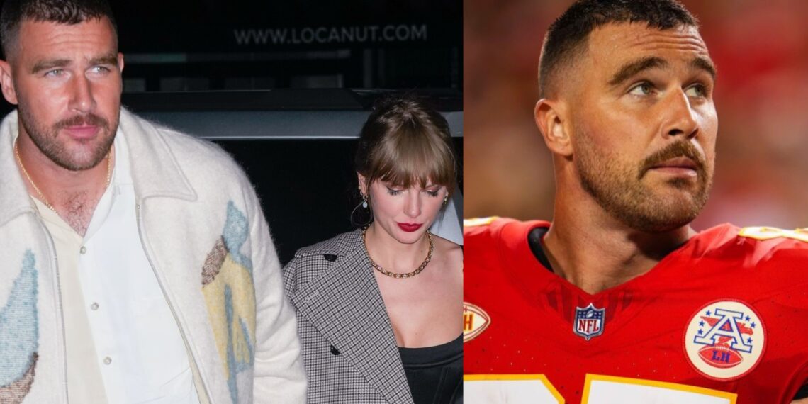 Travis Kelce hypes up Taylor Swift on Instagram after she wears Chiefs jacket to support him.