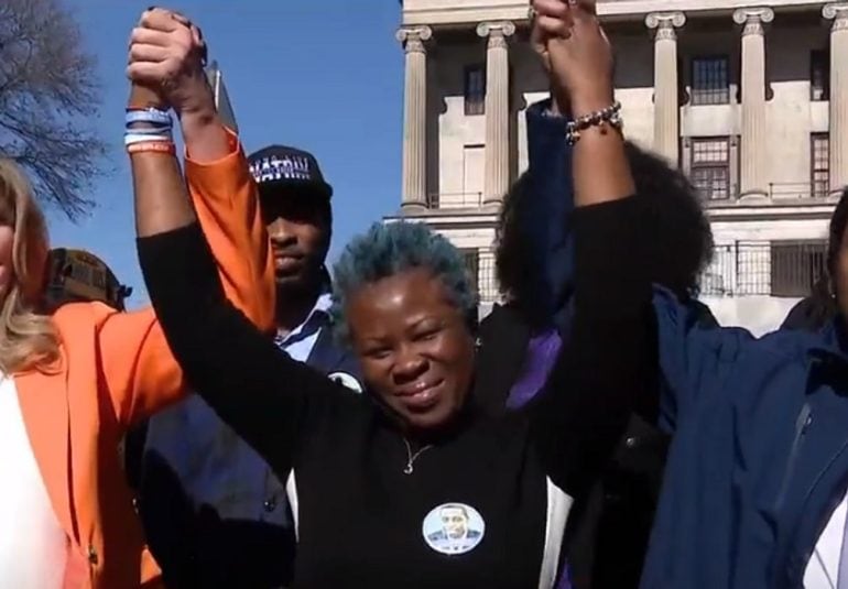 Shaundelle Brooks raises her voice for gun violence control (Credits: WZTV)