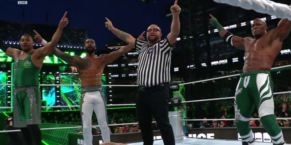 Bobby Lashley & The Street Profits vs Final Testament (Credit: ESPN)