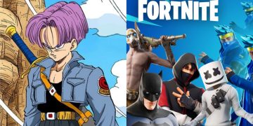 Trunks from "Dragon Ball Z" (Left), Fortnite's collaborations with various characters (Right)