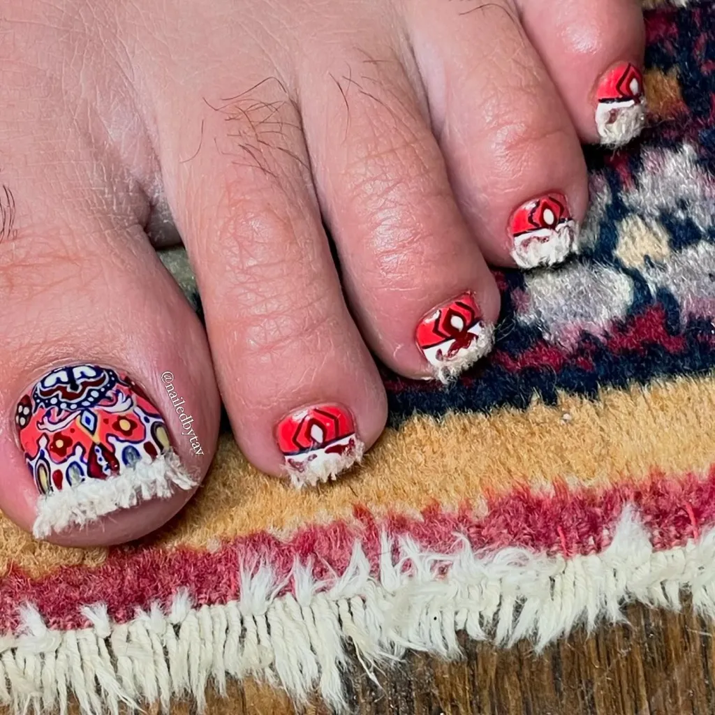 Benny Blanco Debuts Elaborate Pedicure Featuring Miniature Persian Carpets, Continuing His Bold Nail Art Tradition